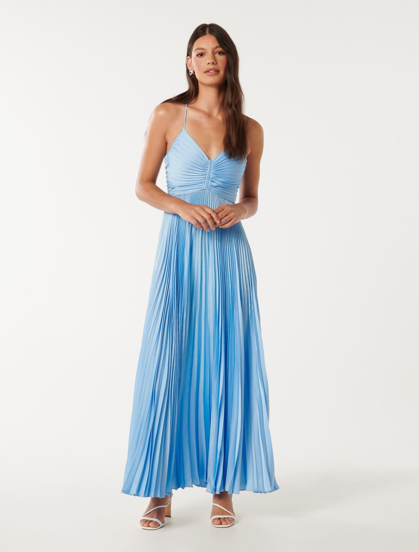 Geri Maxi Dress with Pleated Tie Back