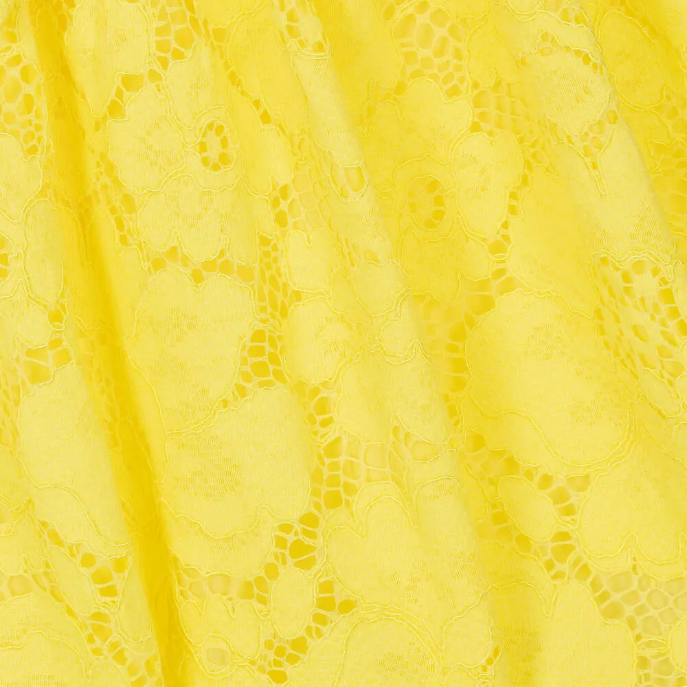 Yellow Lace Chiffon Dress for Girls