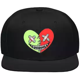 Glow Heart Baws - Black Fitted Hat.