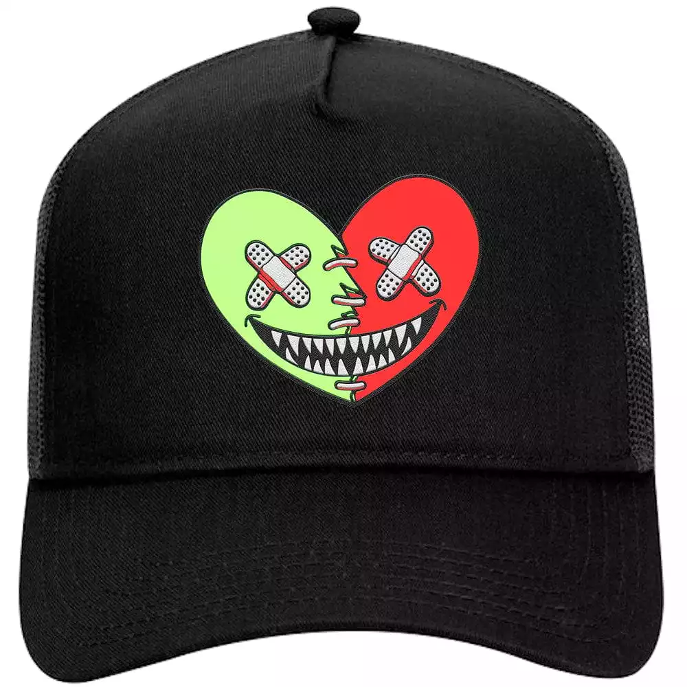 Glow Heart Baws Black Trucker Hat for Sale