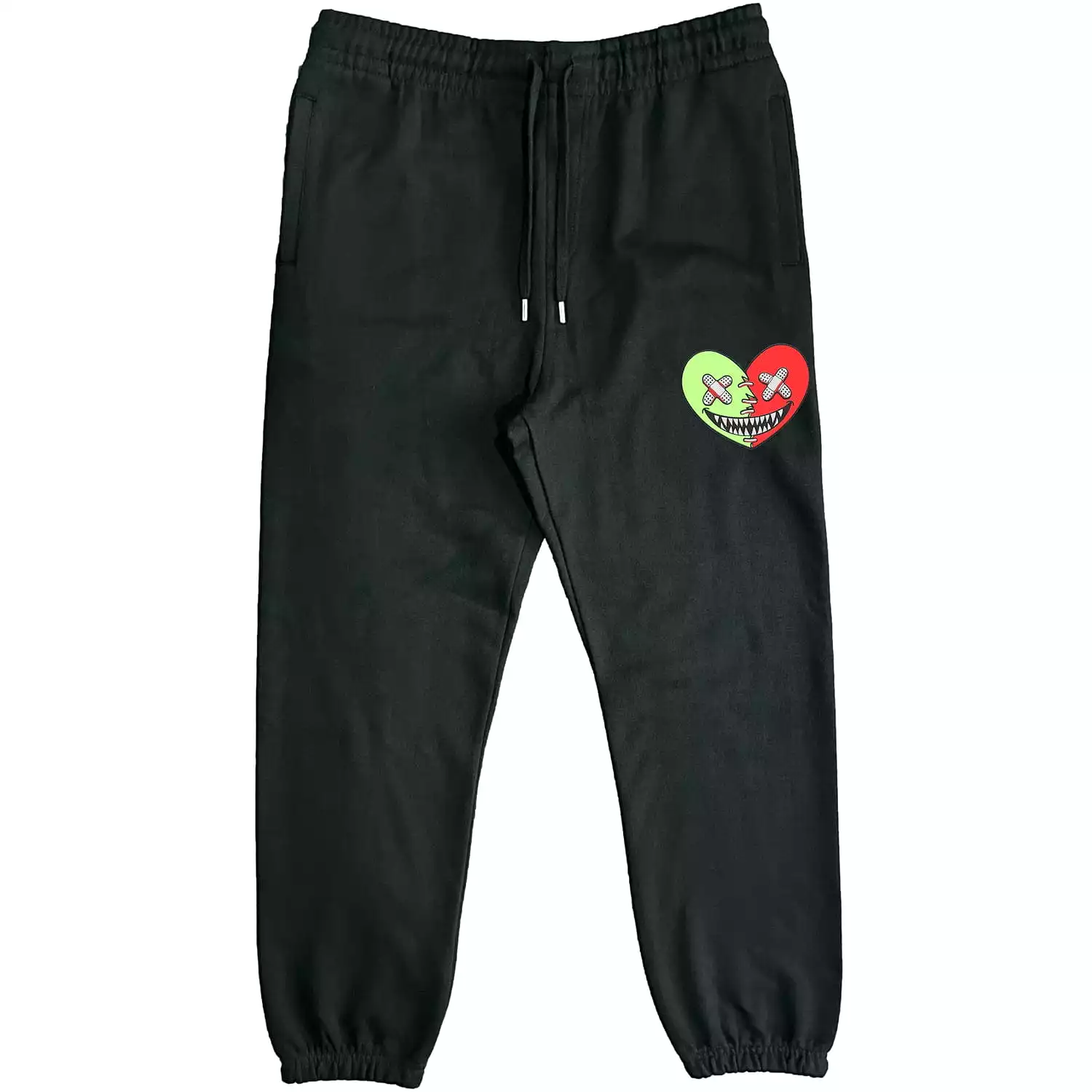 Glow Heart Baws Pants: Black Cotton Premium