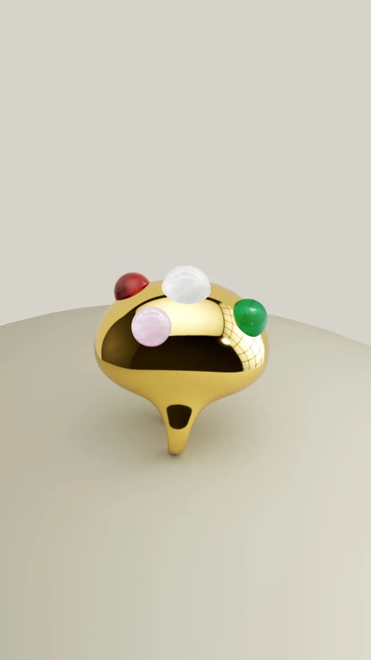 Gold ring with stones