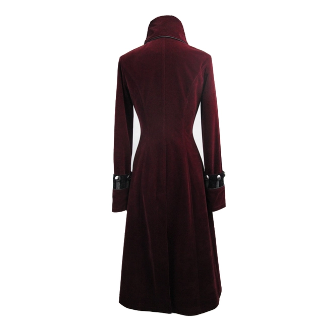 Gothic Red Cross Accent Women's Polyester Coat