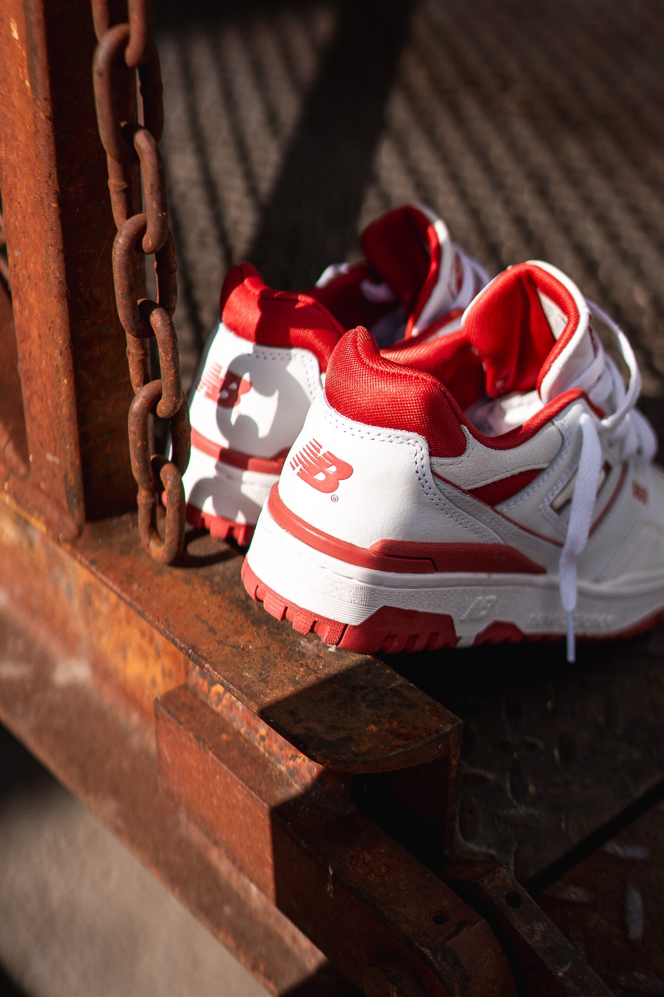 Grade School New Balance 550 - White/Red