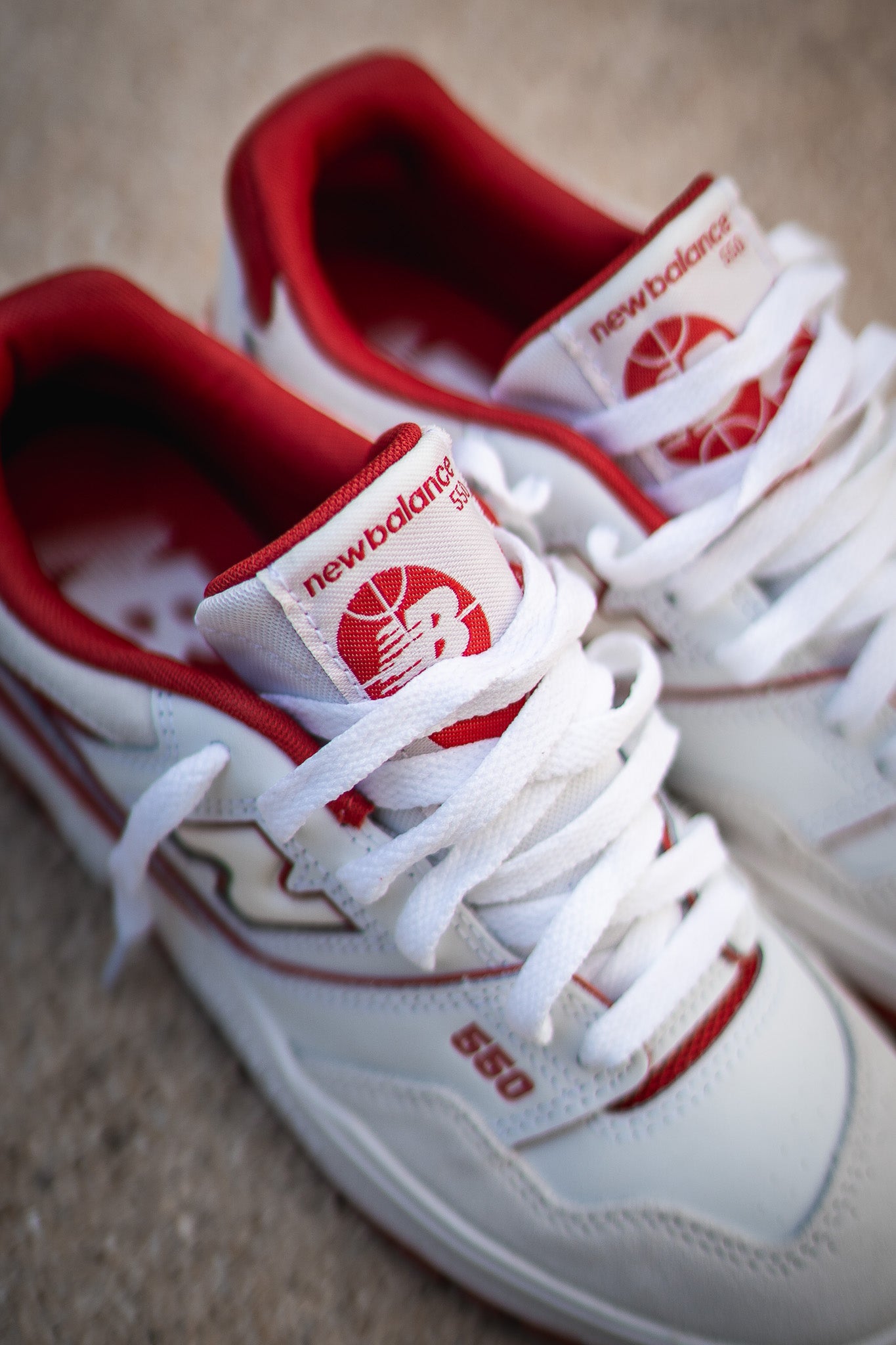 Grade School New Balance 550 - White/Red