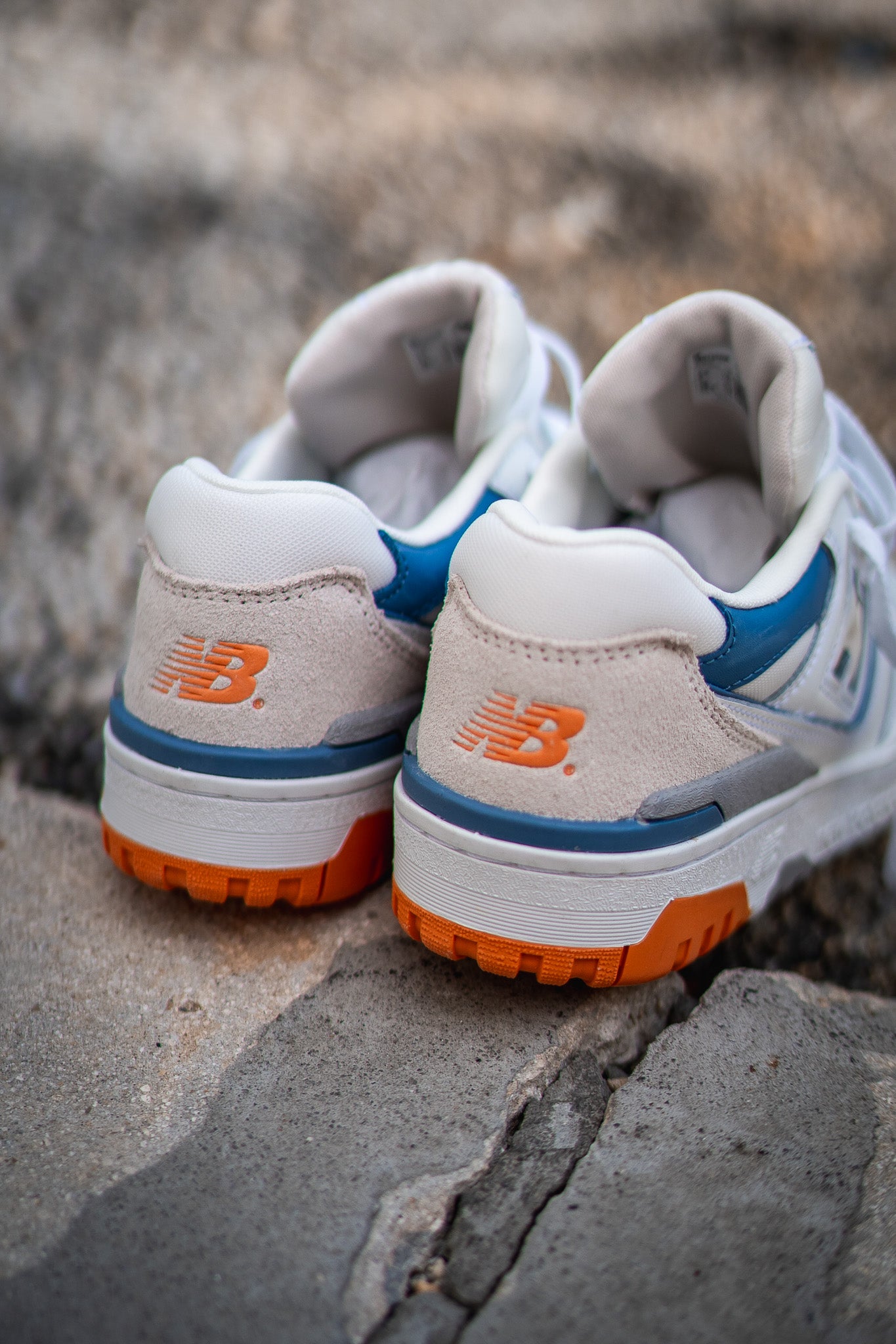 gradeschool white citrus new balance 550 shoes