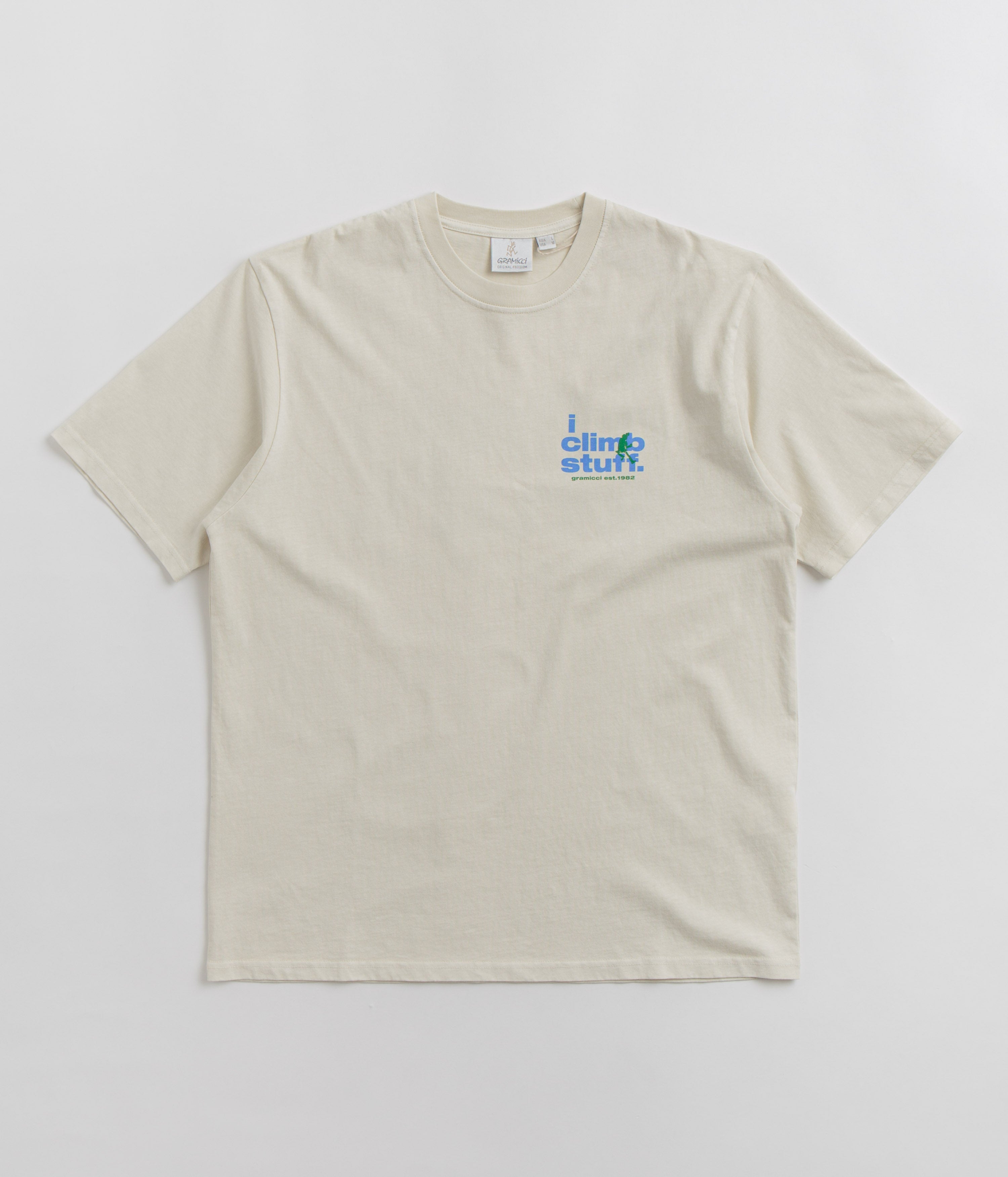 Gramicci climbing t-shirt in sand pigment color