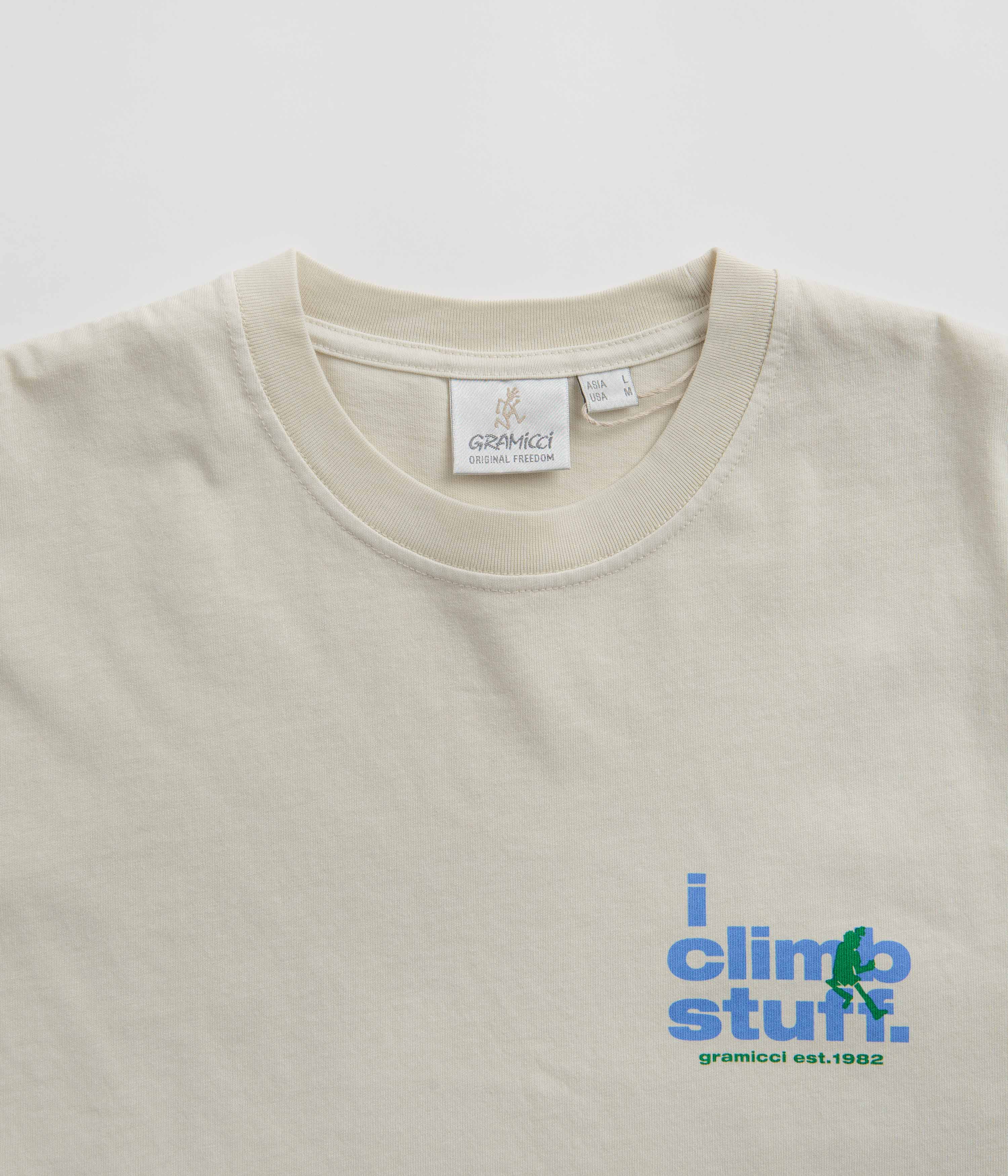 Gramicci climbing t-shirt in sand pigment color