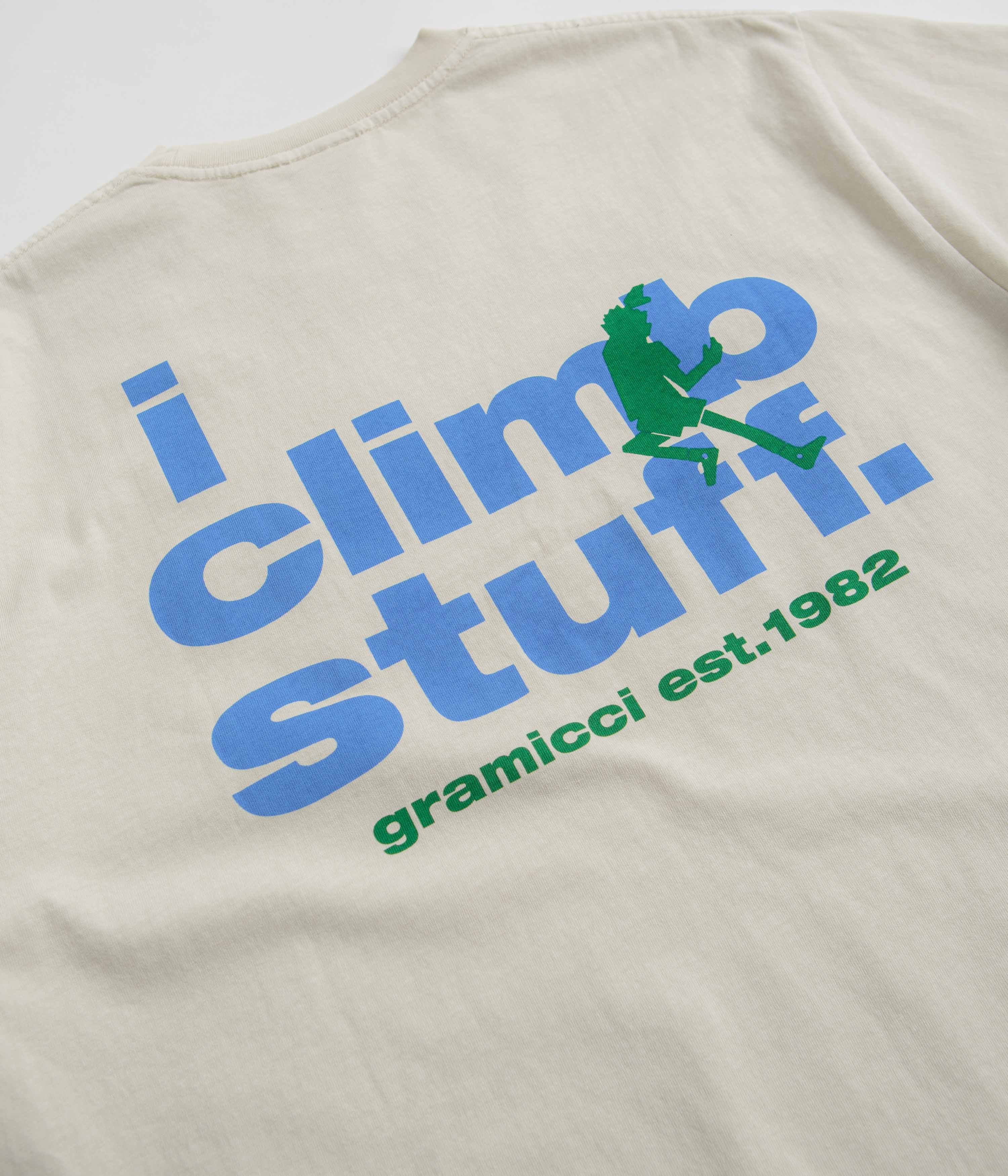 Gramicci climbing t-shirt in sand pigment color