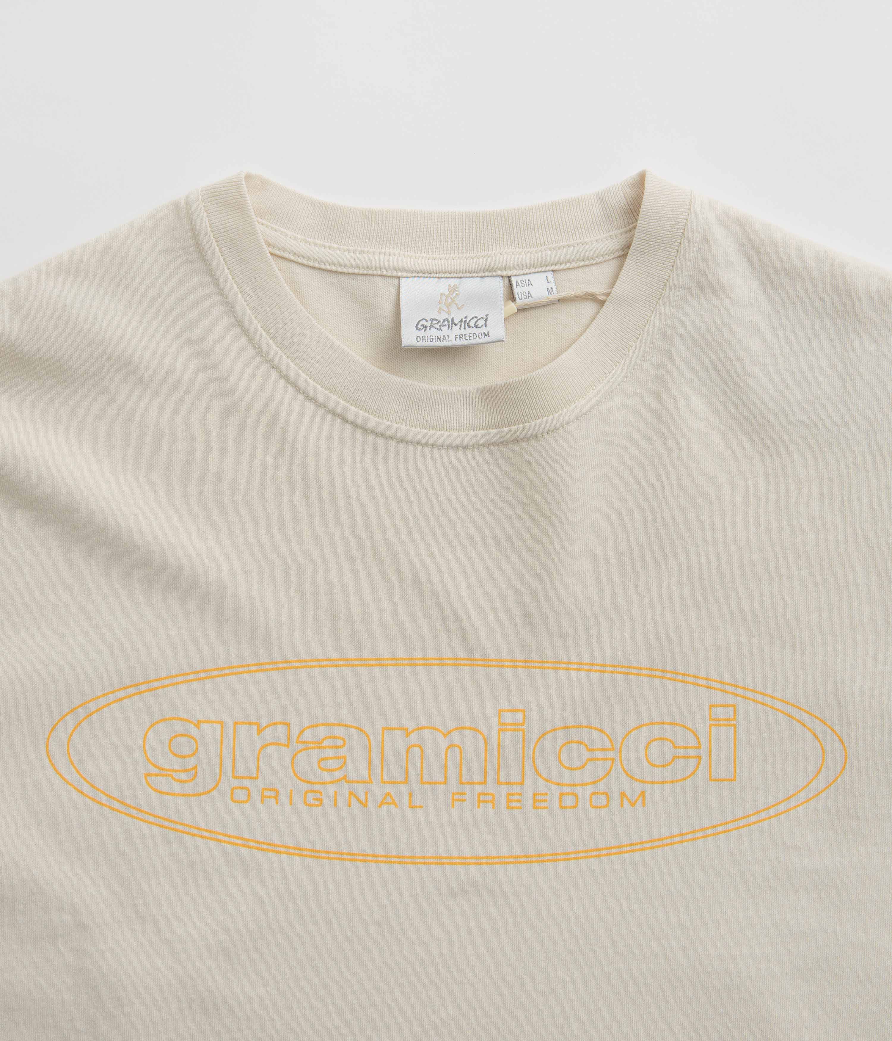 Gramicci Original Freedom T-Shirt in Sand Pigment.