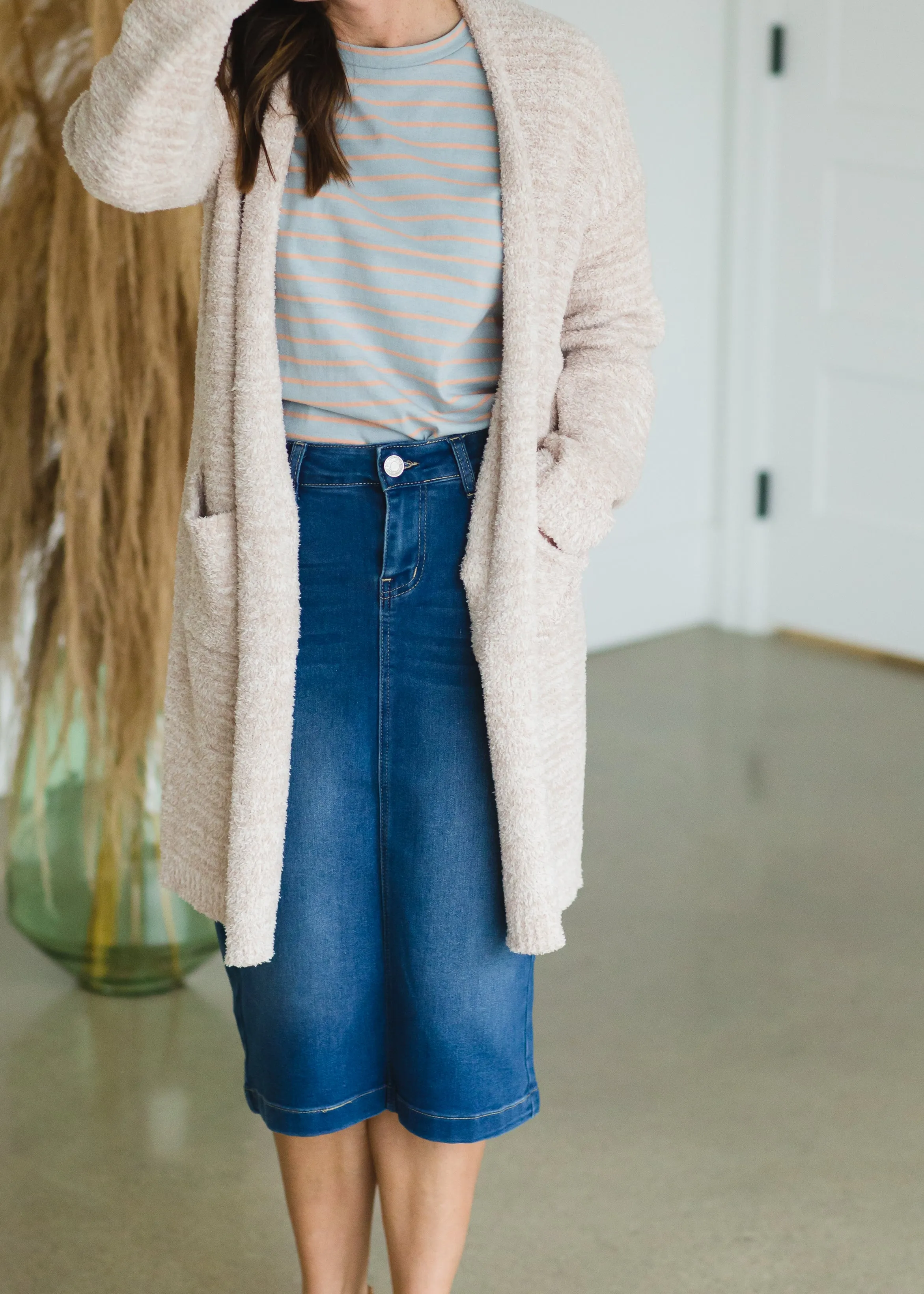 Gray + Orange Classic FINAL SALE Stripe Tee