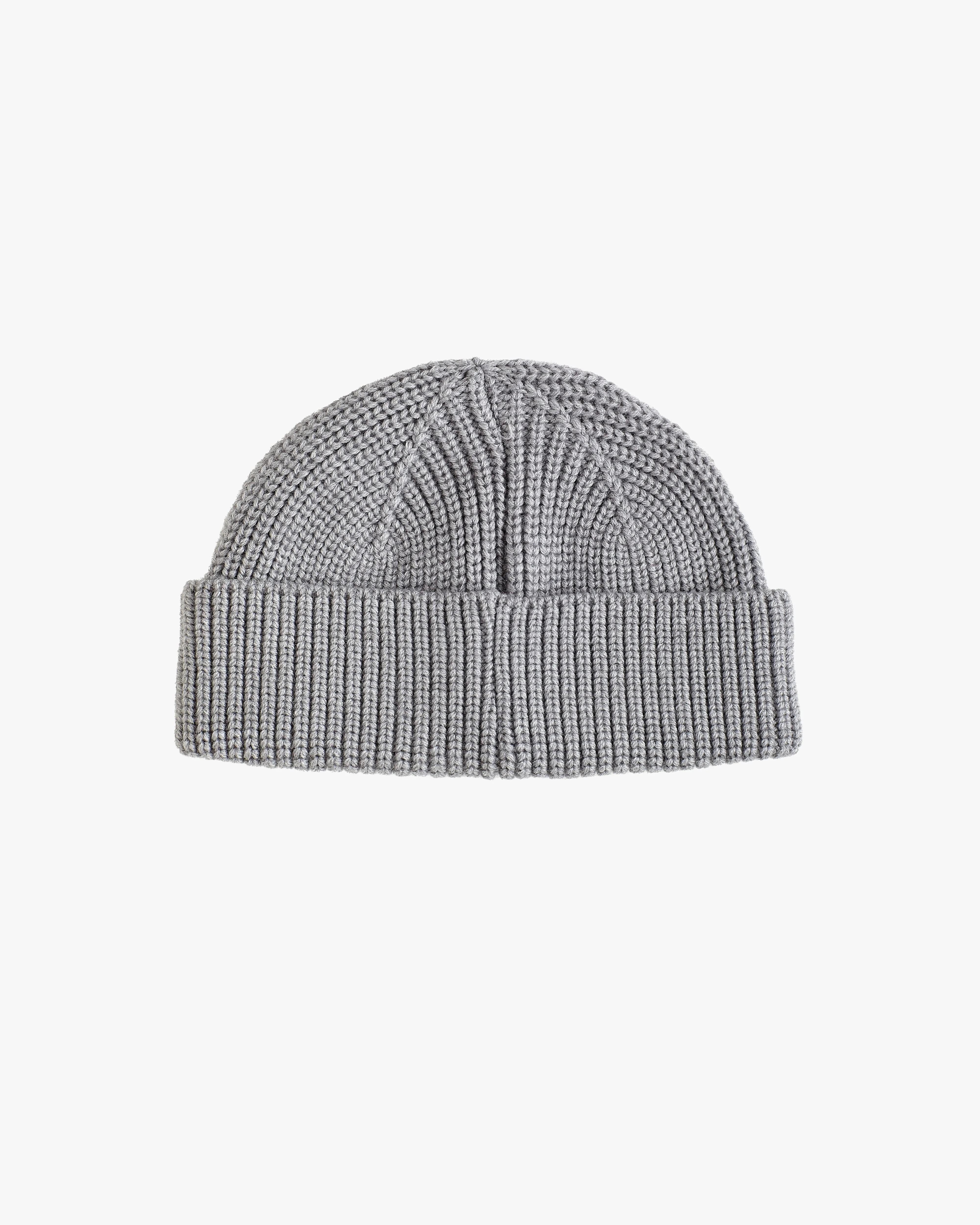 Grey Fisherman Beanie with Pin