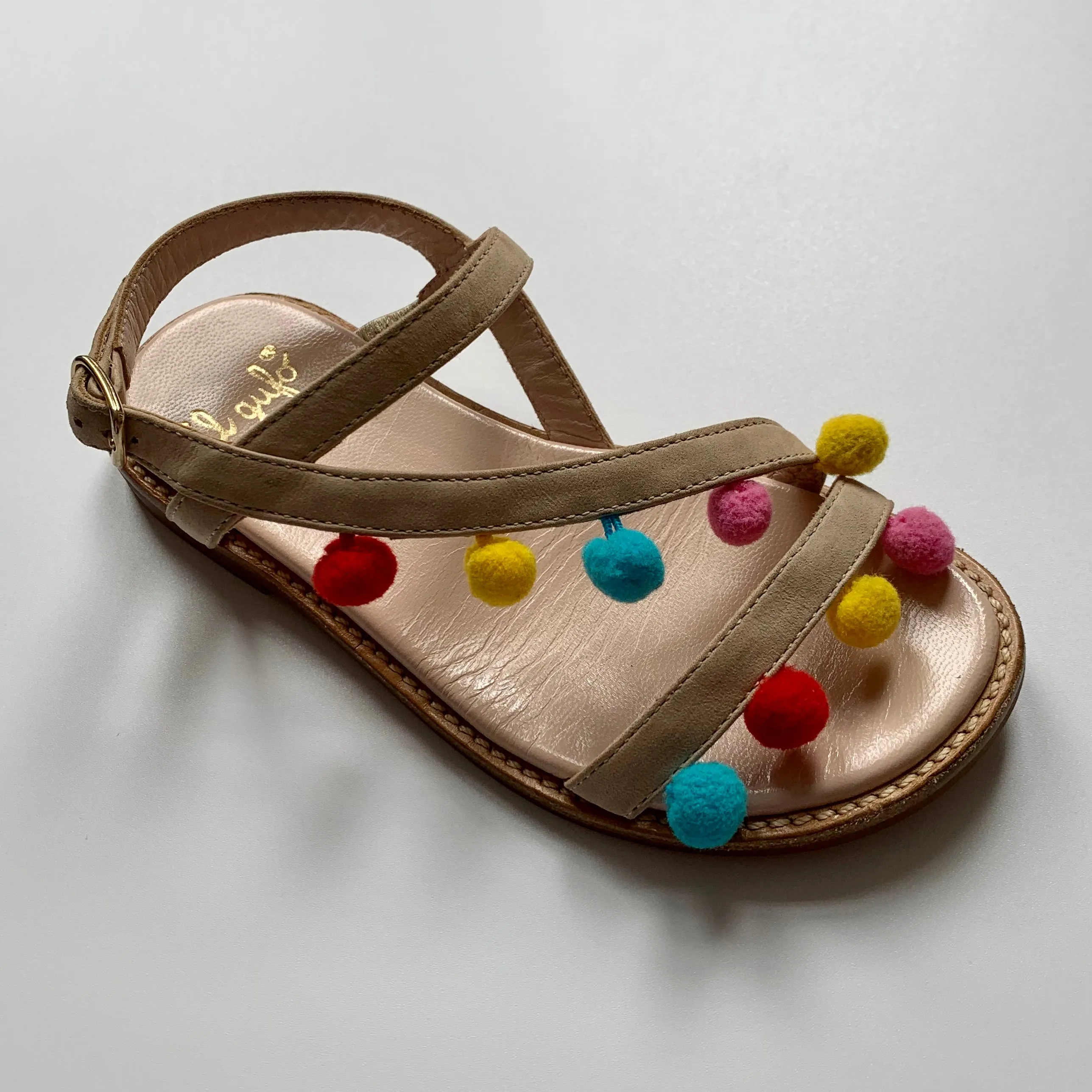 Gufo Pom Pom Sandals, Size 27.