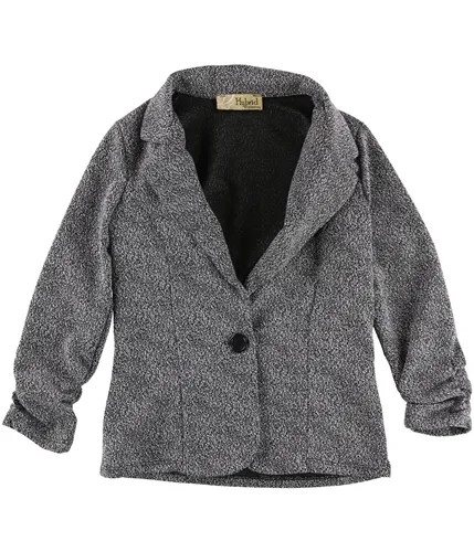 Hybrid Womens Marled One Button Blazer Jacket