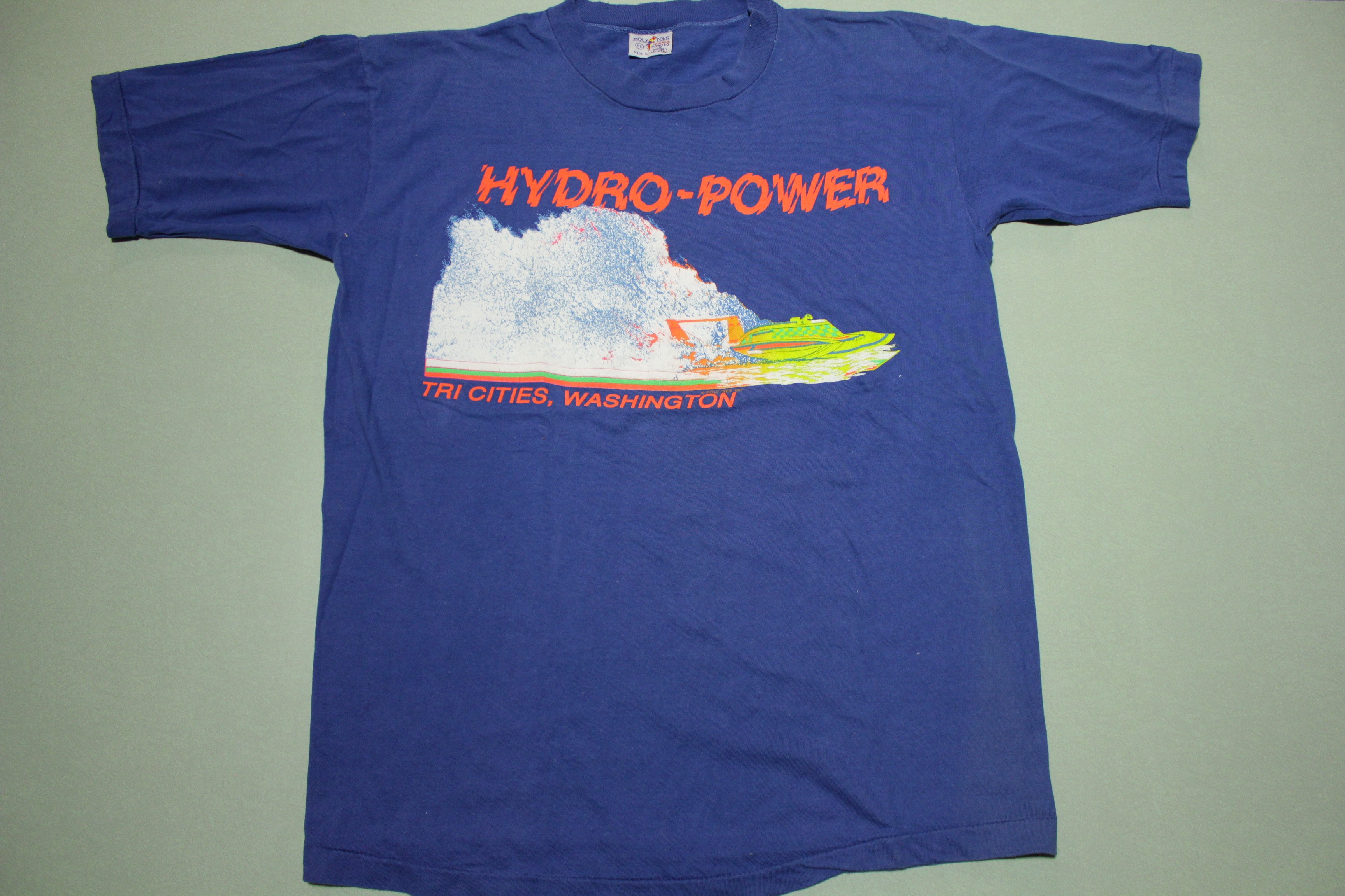 Hydro Power T-Shirt Tri Cities WA Vintage 80's Single Stitch Hydroplane Tee