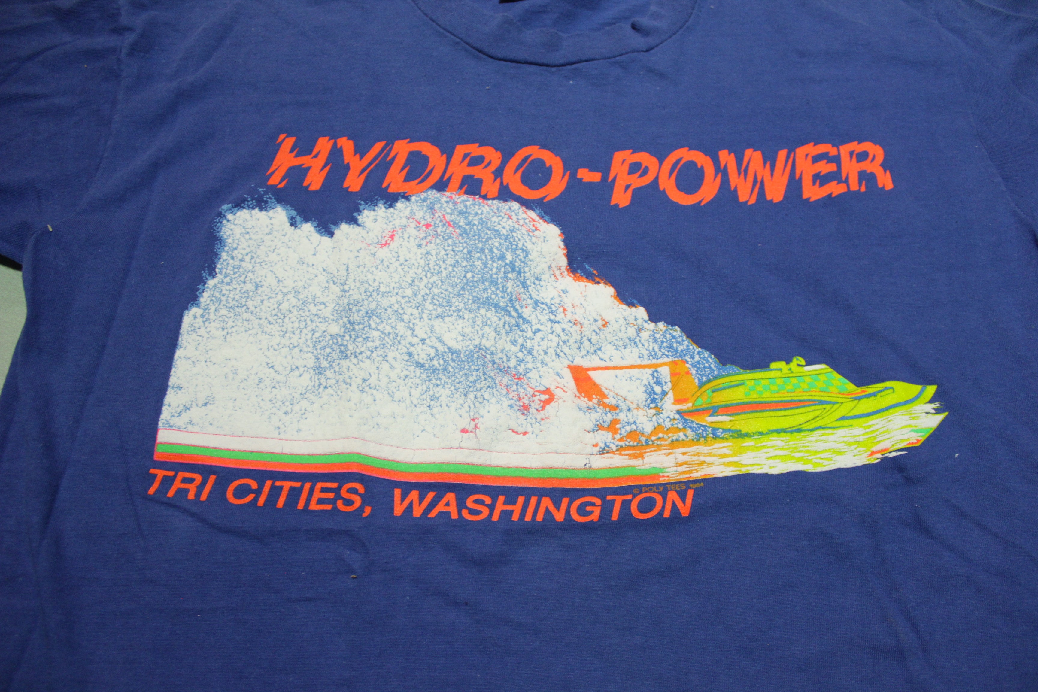 Hydro Power T-Shirt Tri Cities WA Vintage 80's Single Stitch Hydroplane Tee