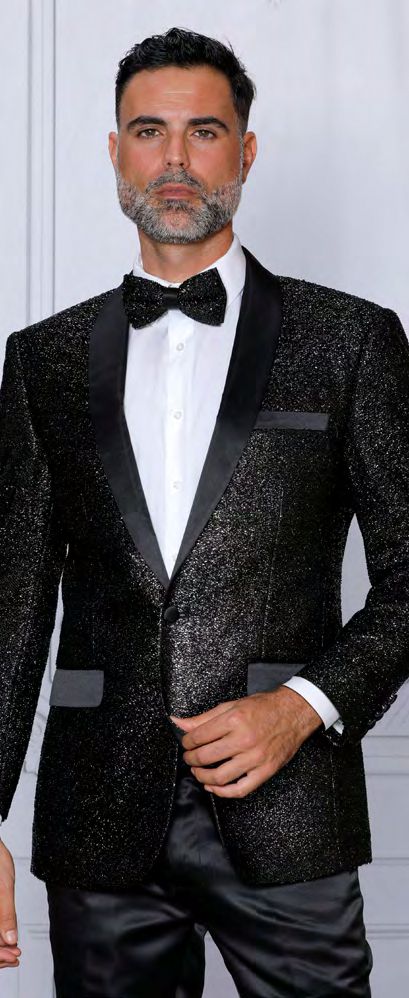 INSOMNIA MZS-226 Black Glitter Sport Coat