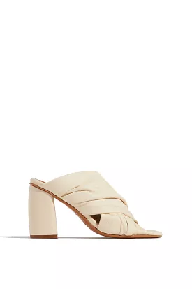 Ivory Heeled Sandals - Nappa Leather Material