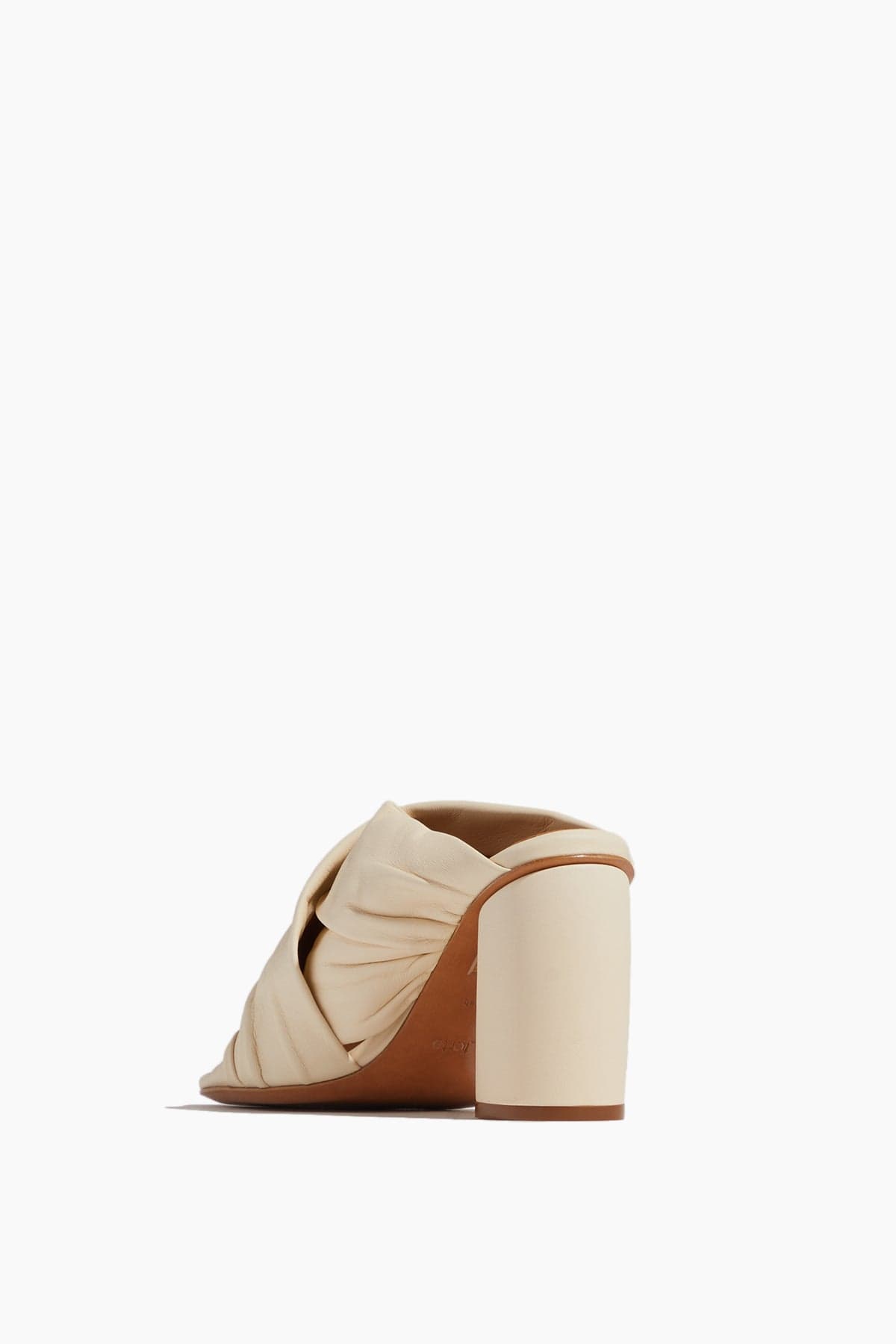 Ivory Heeled Sandals - Nappa Leather Material