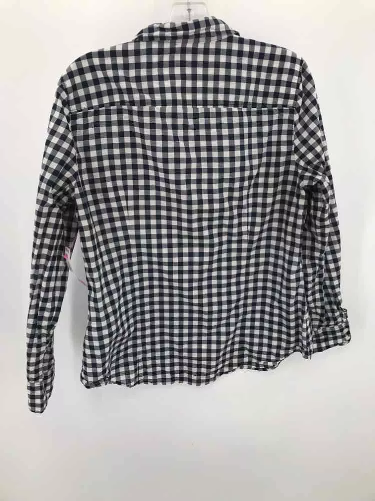 J Crew Navy Large Gingham Button Down - Pre-Owned