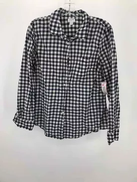 J Crew Navy Large Gingham Button Down - Pre-Owned