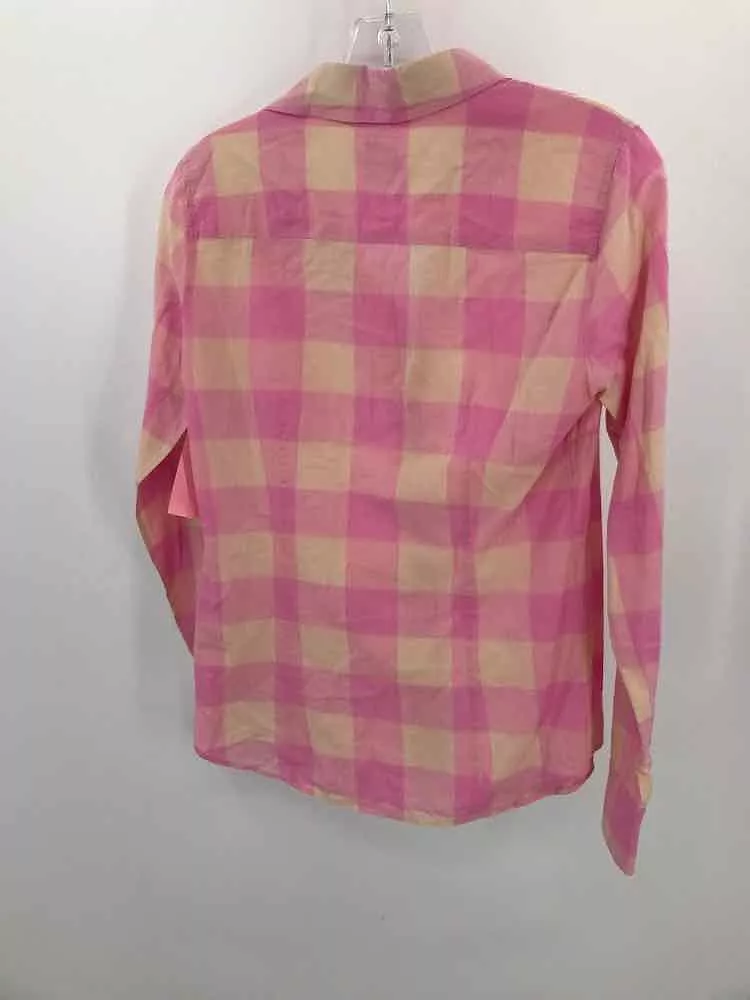 J Crew pink button down shirt - pre-owned, size 0.