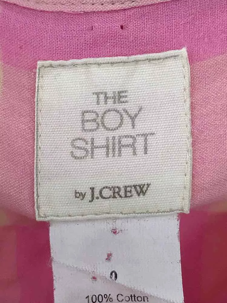 J Crew pink button down shirt - pre-owned, size 0.