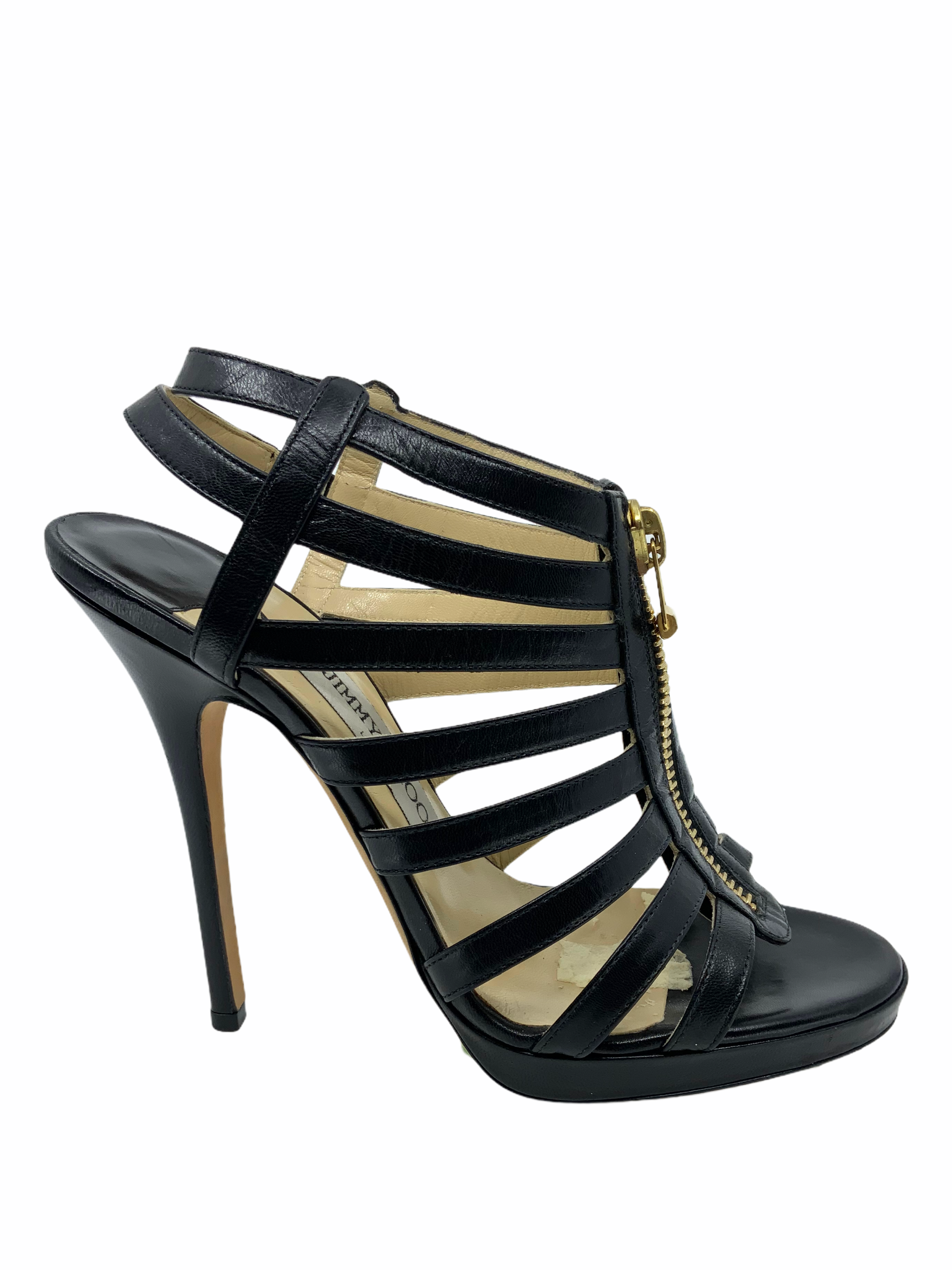 Jimmy Choo sandals 8 size, leather caged heels