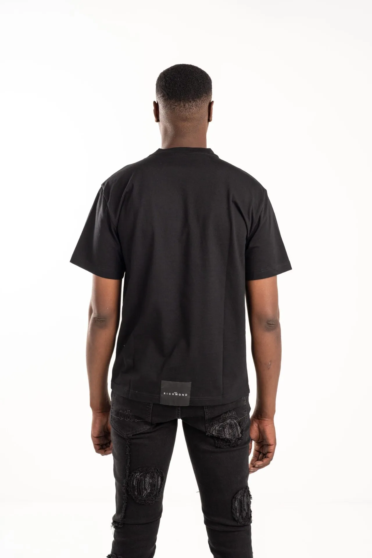 John Richmond black t-shirt with Hanso print - RMA23083Tsit.