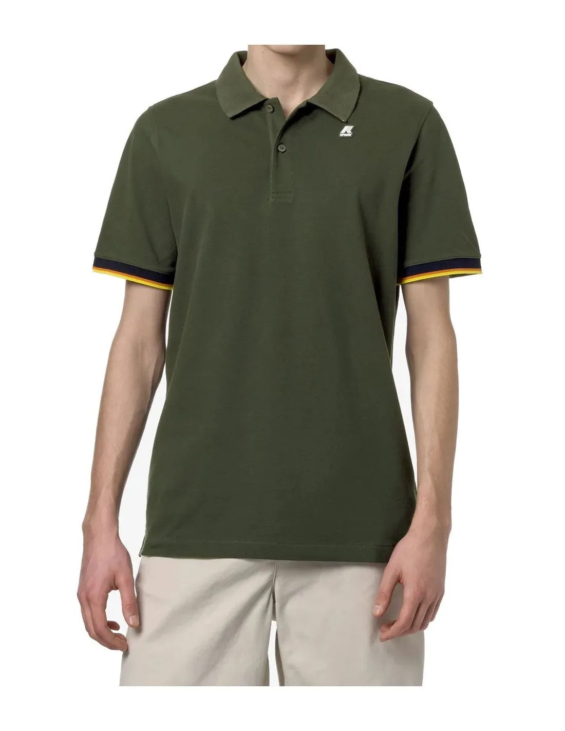 K-way men's polo shirt, K7121IW, green cypress.