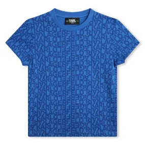 Karl Lagerfeld Blue All Over Print T-Shirt