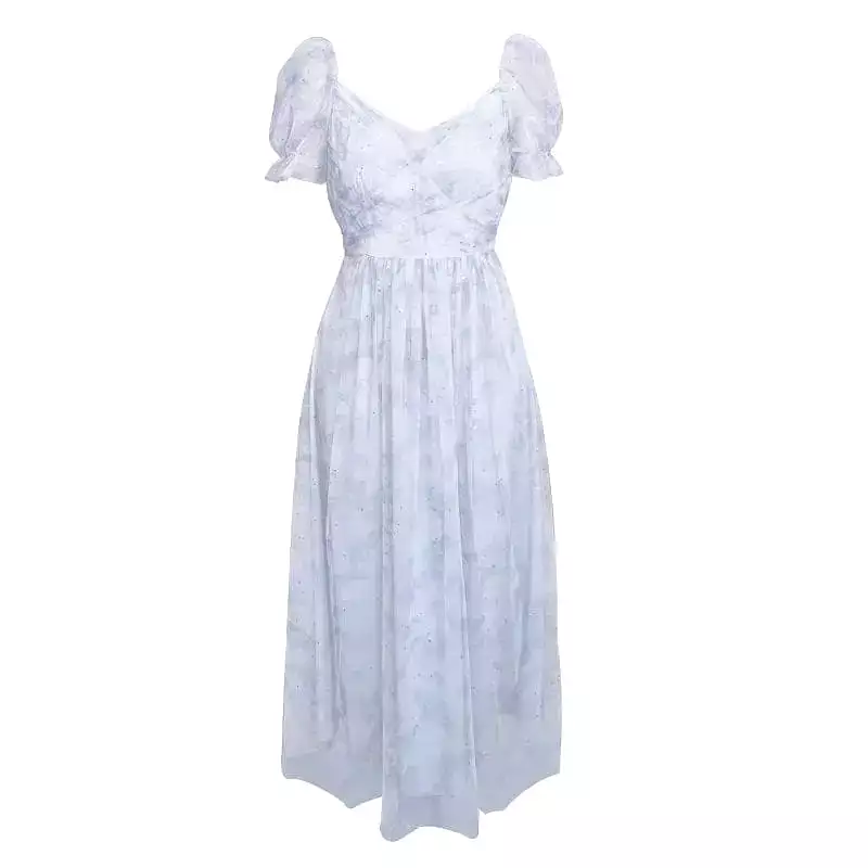 Lace Chiffon Fairy Dress - Puff Sleeve Cute Summer Dress MK16912