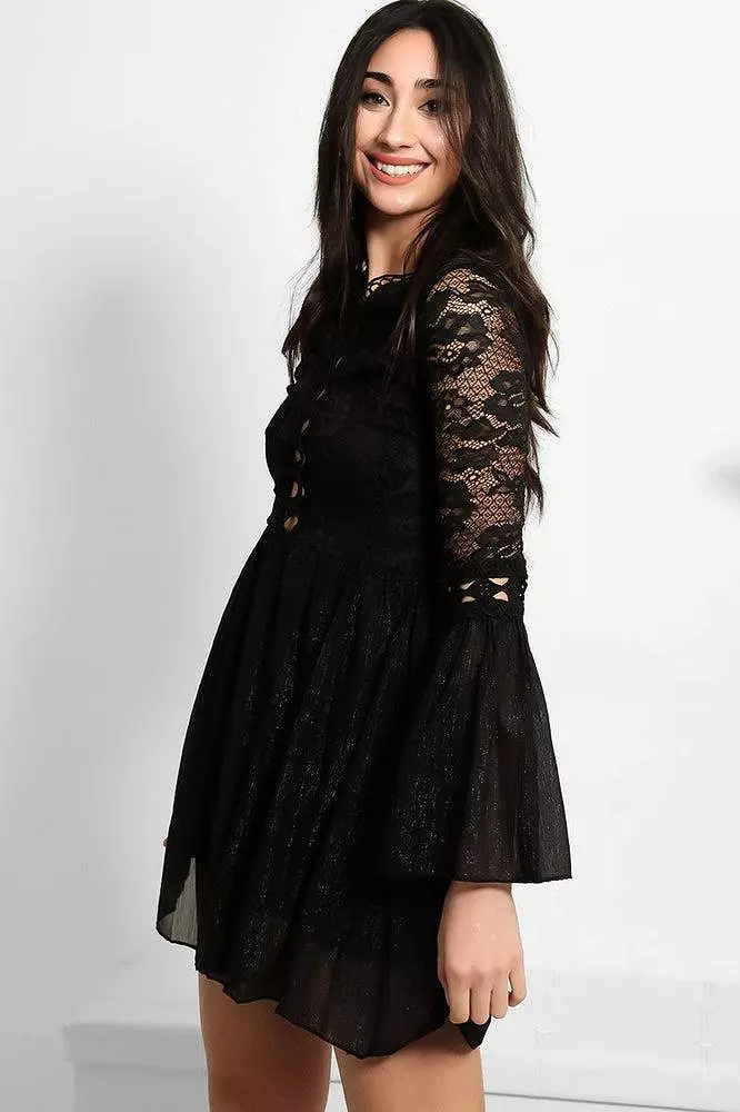 Lace Shimmer Chiffon Dress