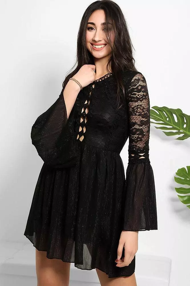 Lace Shimmer Chiffon Dress