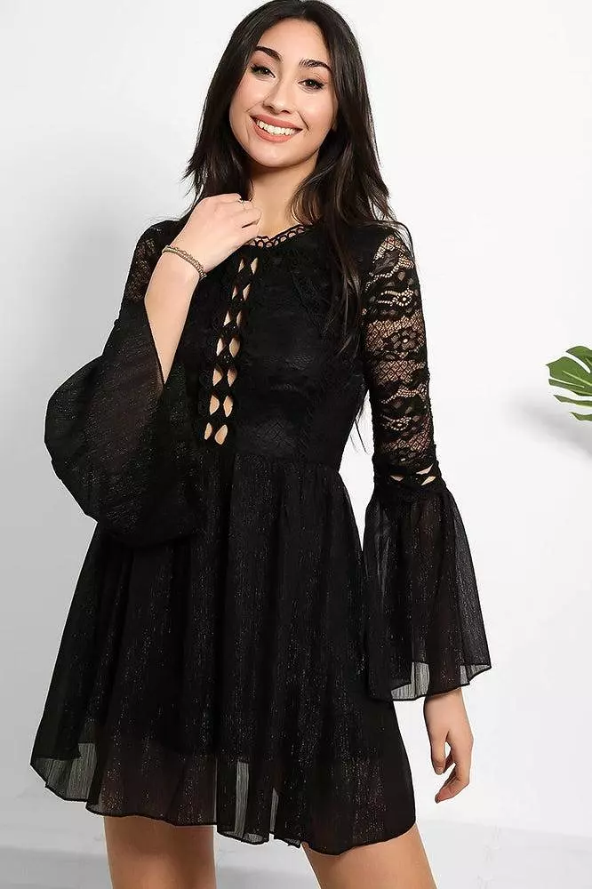 Lace Shimmer Chiffon Dress