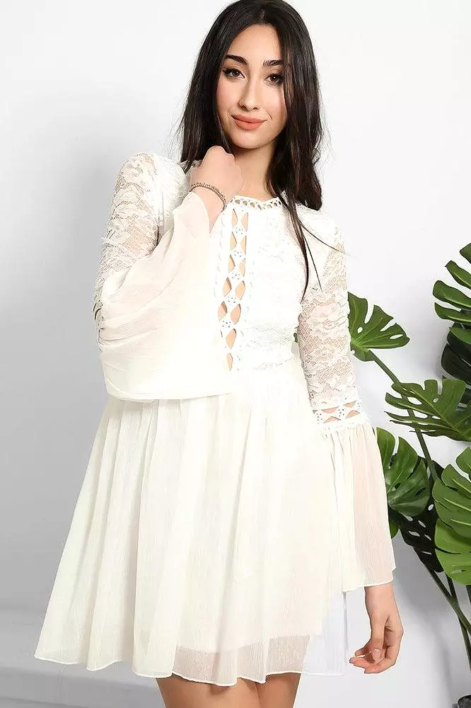 Lace Shimmer Chiffon Dress