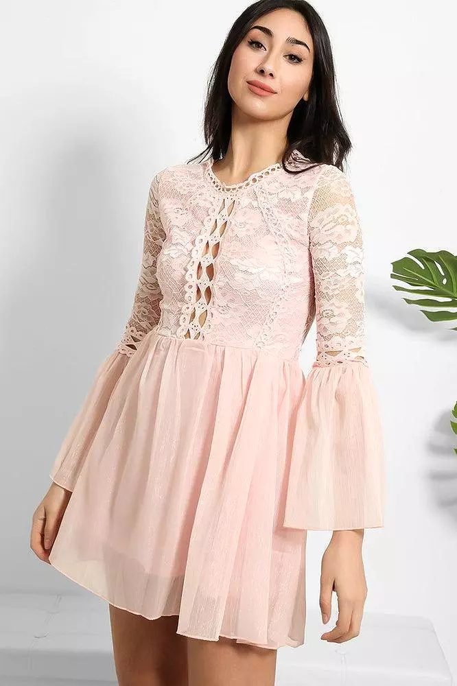 Lace Shimmer Chiffon Dress