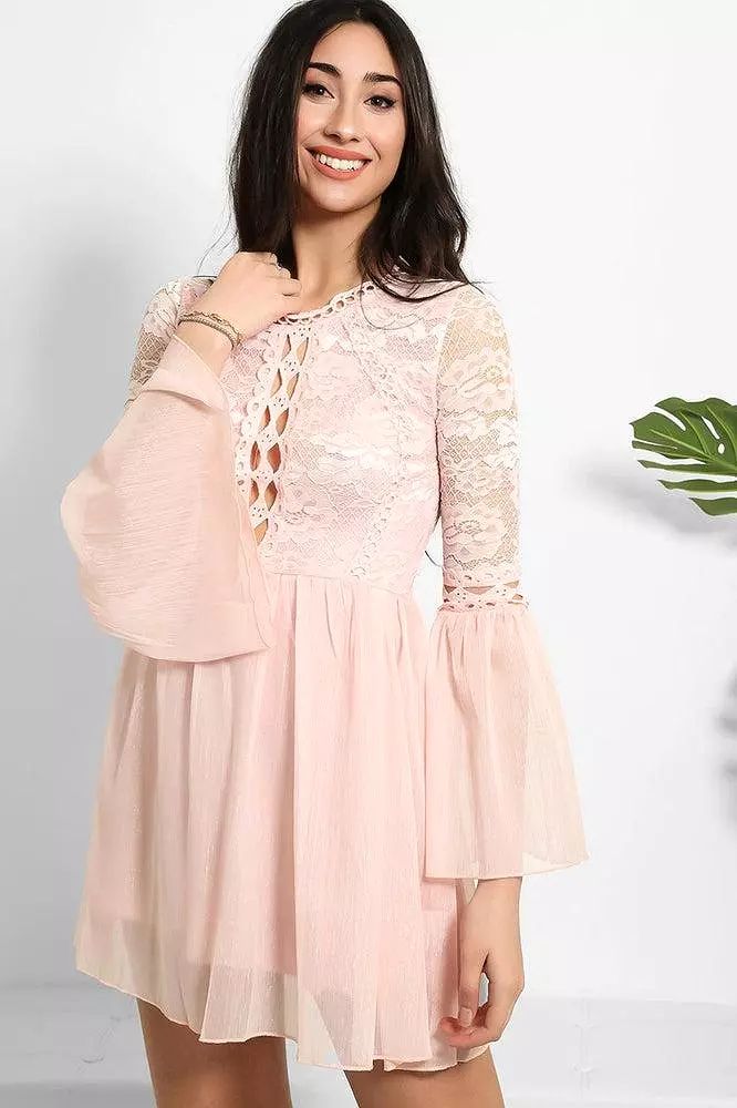 Lace Shimmer Chiffon Dress