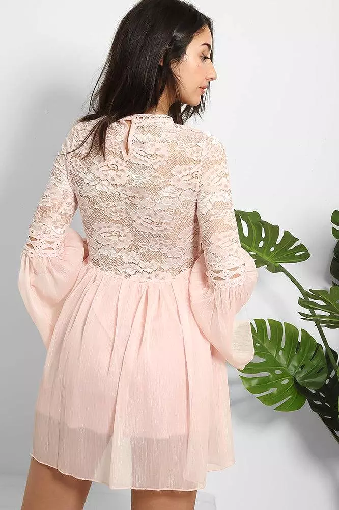 Lace Shimmer Chiffon Dress