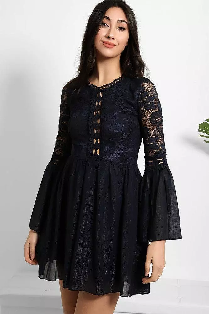 Lace Shimmer Chiffon Dress