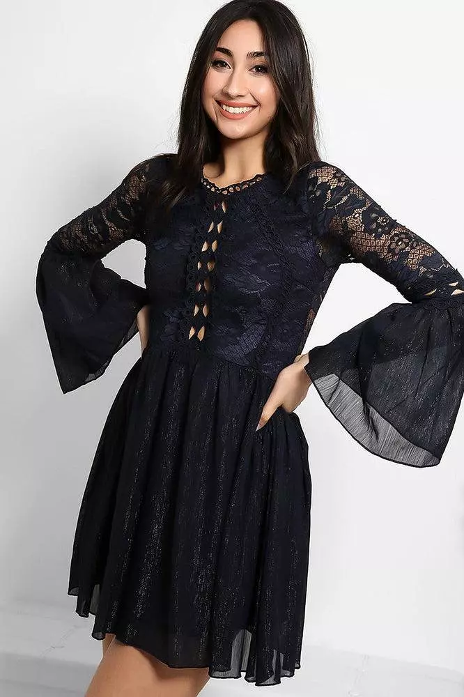 Lace Shimmer Chiffon Dress