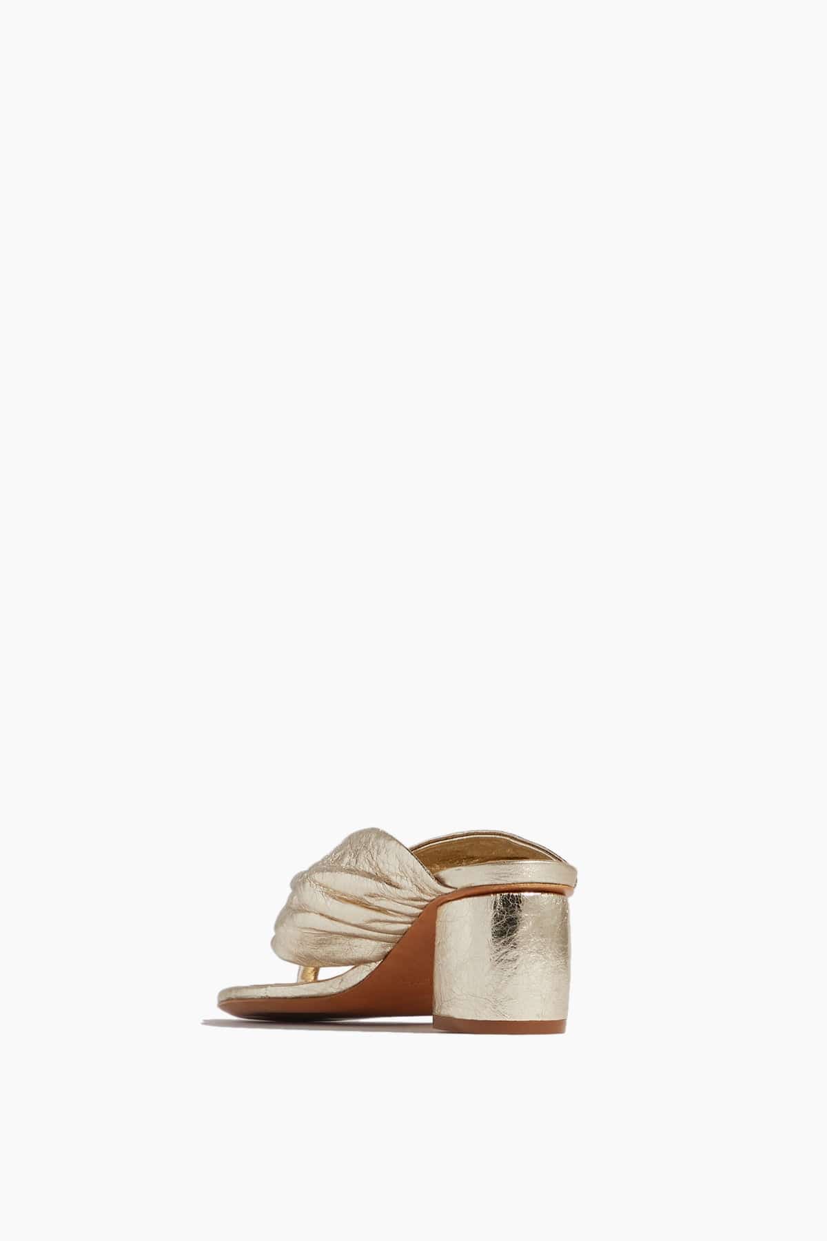 Laminated Leather Silver Heeled Thong Sandals - Shop Now