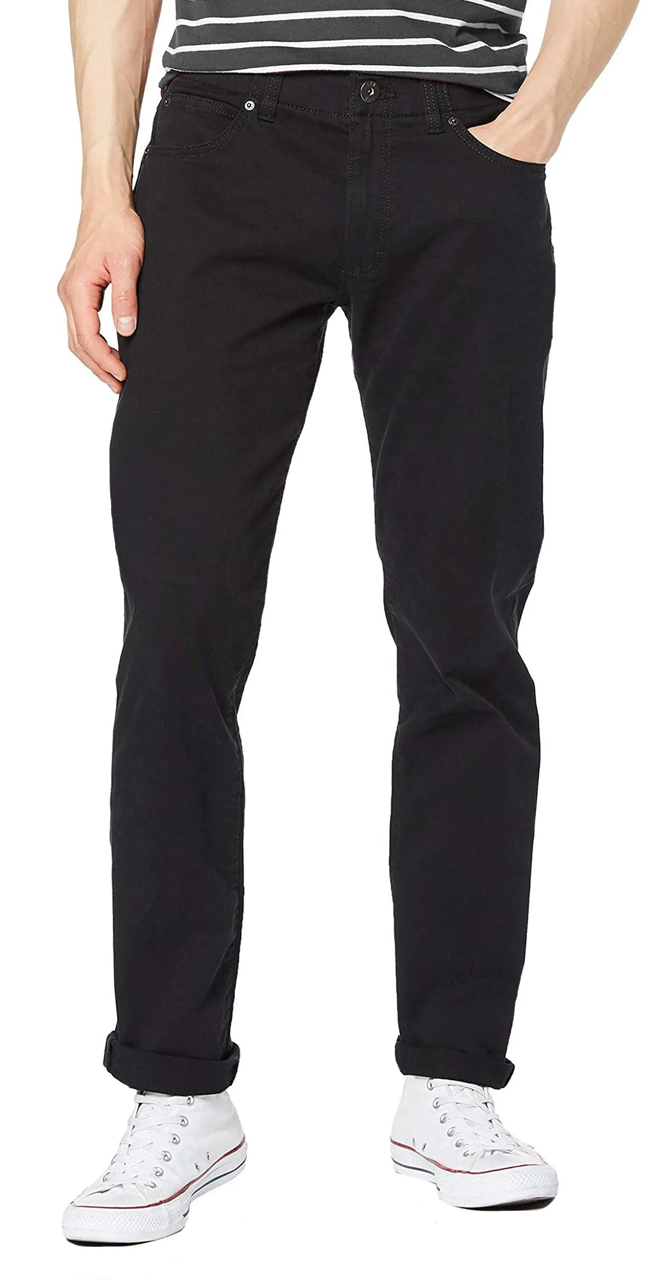 Black Lee Extreme Motion Straight Twill Stretch Chino Jeans