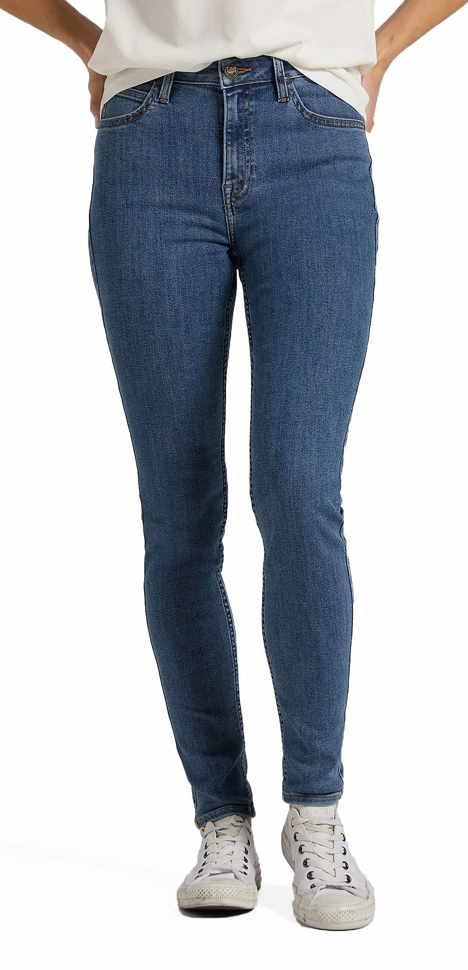 LEE Ivy Skinny Stretch Jeans in Mid Used Wash