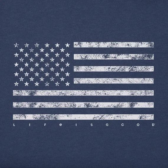 Life is Good Mens Crusher Tee Classic Flag USA