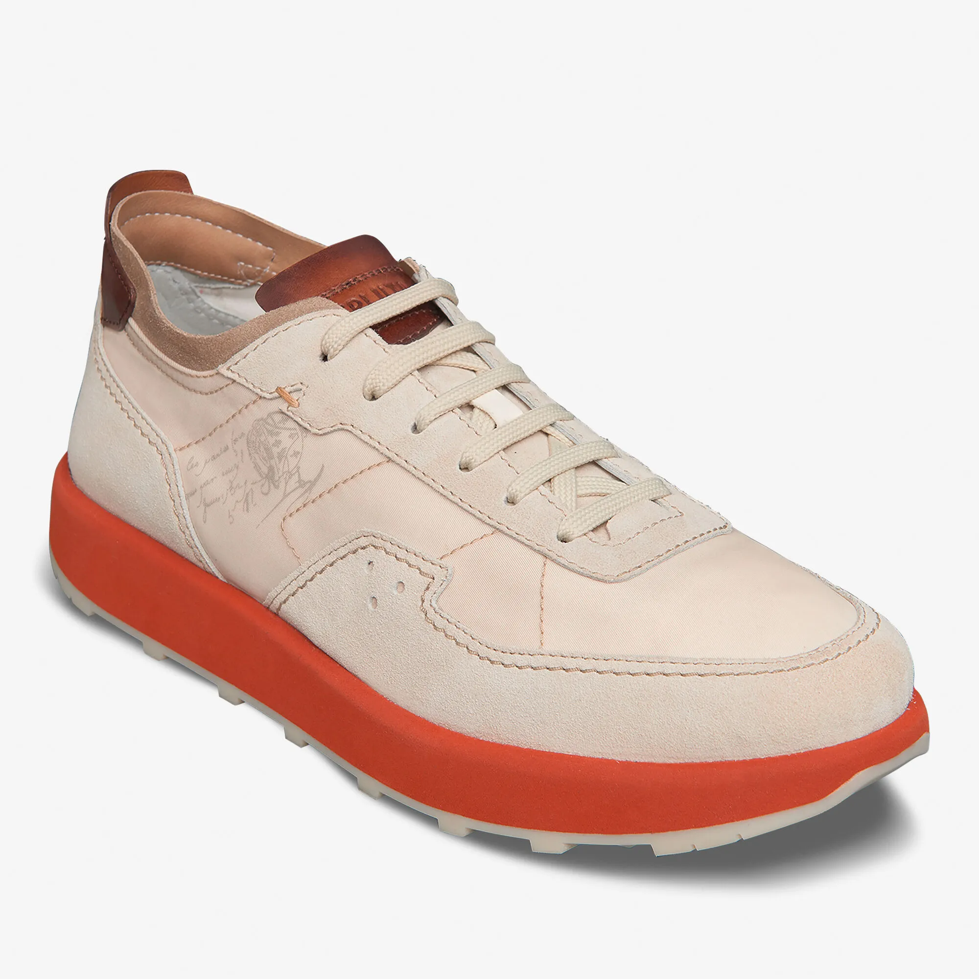 Suede Calf Leather Nylon Sneaker