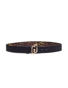 Liu Jo women's AF3394E0086 black animal print belt