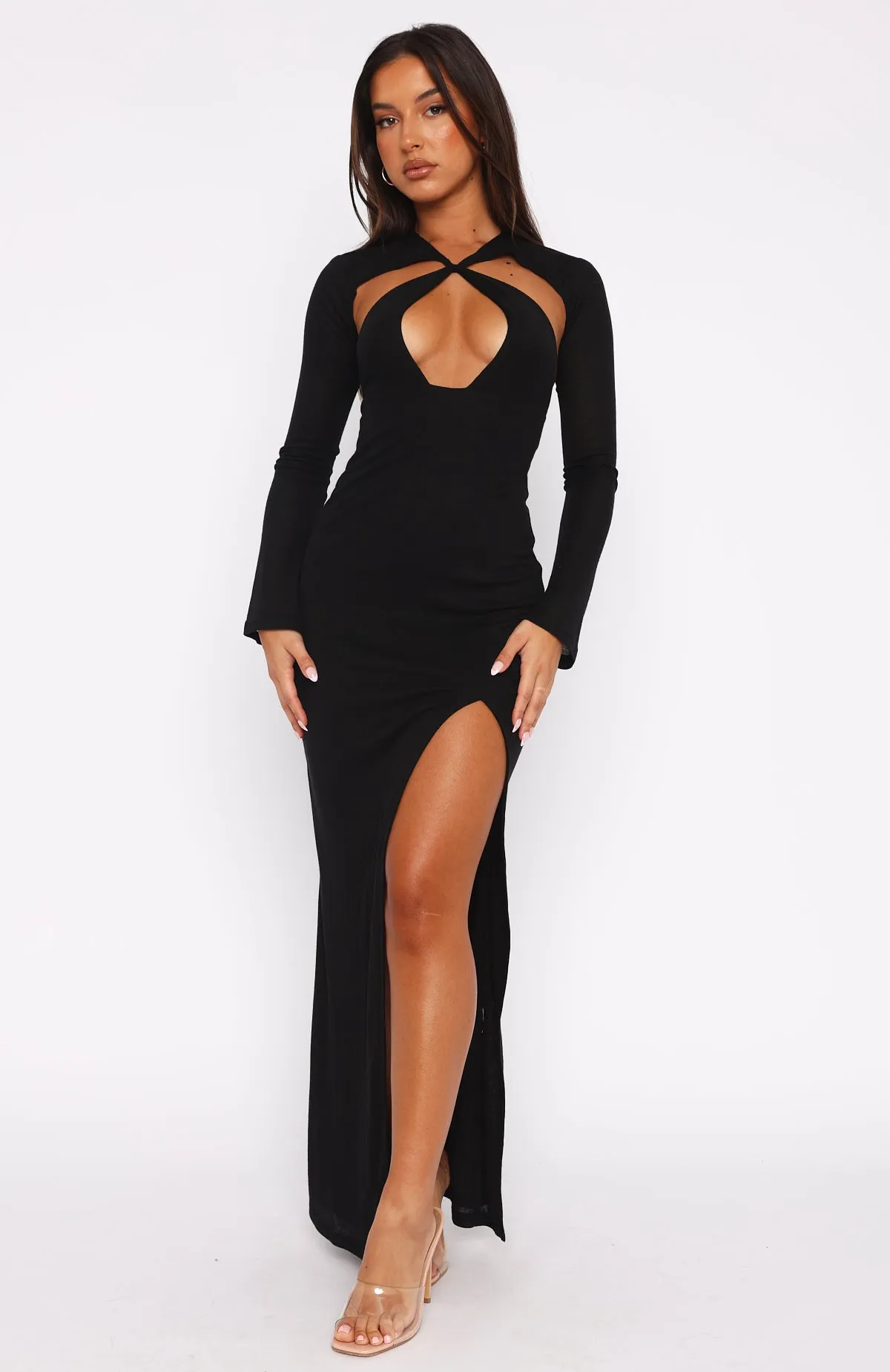 Long Sleeve Maxi Dress Black