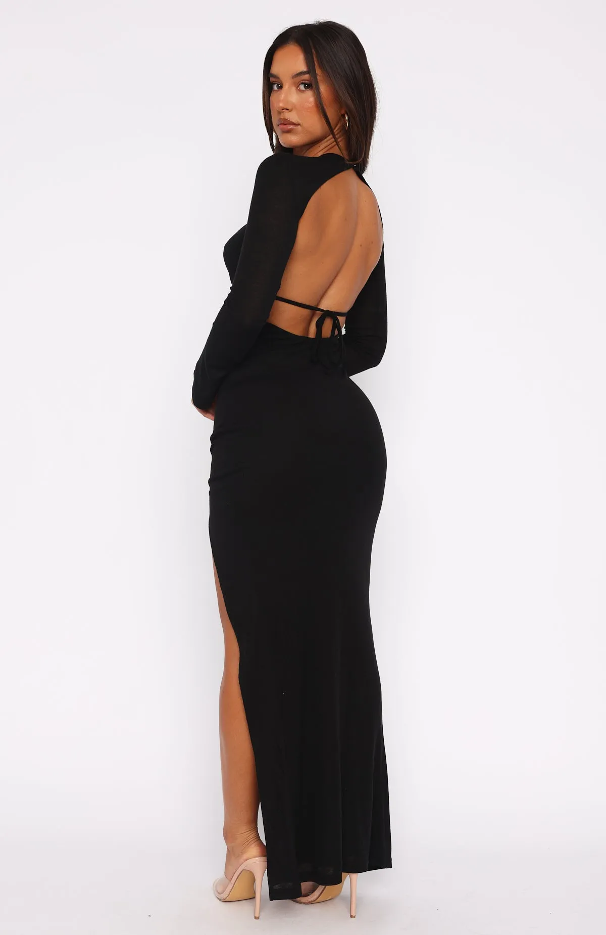 Long Sleeve Maxi Dress Black