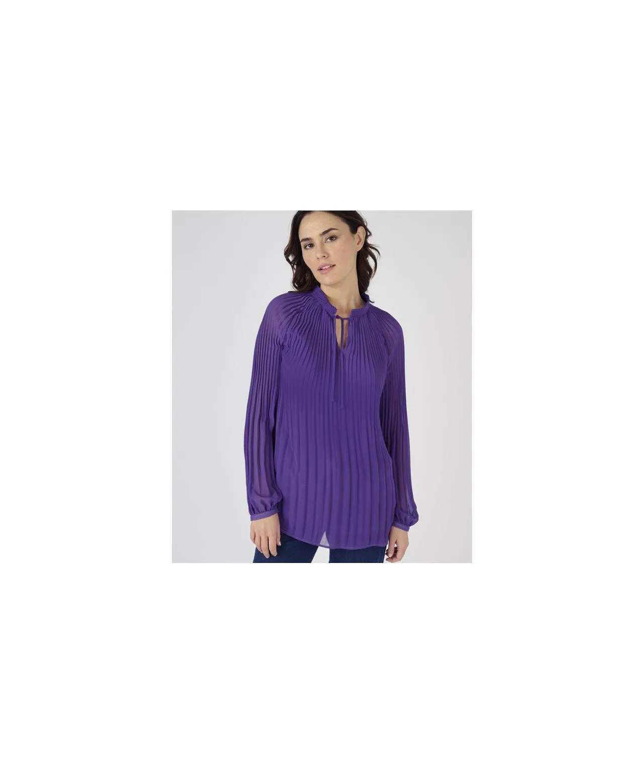 Long Sleeve Pleated Blouse Women's Fashion